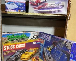 AURORA AFX, TCR Jammer racing sets, GOODWRENCH LUMINA & PENNZOIL