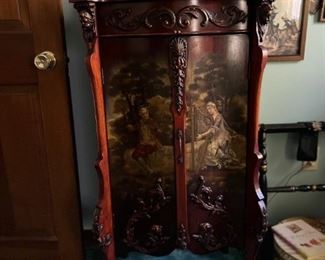 HAND PAINTED RECORD CABINET