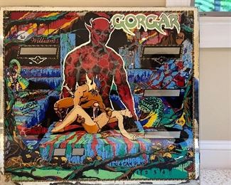 1979 Gorgar pinball mirrored back glass only 