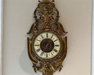 French Wall Clock with porcelain dial 