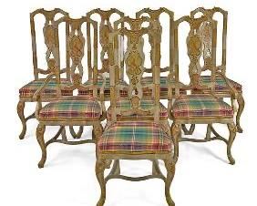 Drexel Heritage Venetian Style Hand Painted Dining Chairs