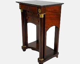 20th Century French Empire Style Marble 3 Drawer Pier Table with Columns