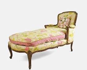 Louis XV Down Filled Floral Chaise Lounge