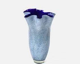 Krosno Jozefina Blue Handkerchief Art Glass Vase