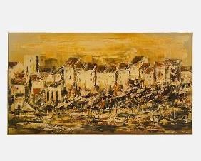 Abstract Impasto Oil on Canvas Painting Signed Etta