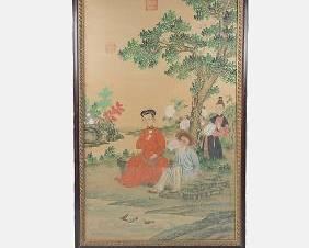 Original Japanese Gouache Painting on Silk