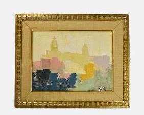 Sylvia Modelski Impasto Painting of Man in Suit 32 1/8 x 24 1/4