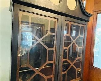 $195 
American Chippendale style secretary painted black 29Lx80Tx15D