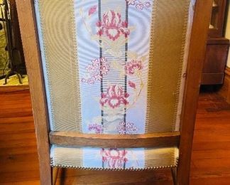 $195 
French walnut wing back Provencal chair (down cushion) 27W arm  to arm&nbsp;