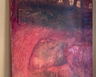 $275 
Abstract red original canvas 48x48 ARTIST