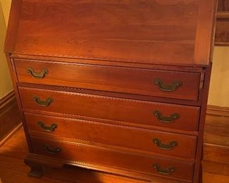 $275 
Secretary cherry wood drop front 4 drawers 34x40x14