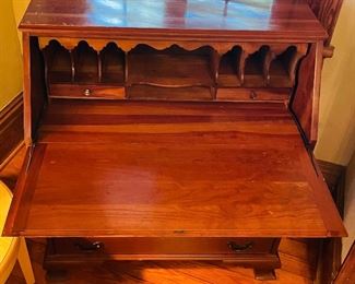 $275 
Secretary cherry wood drop front 4 drawers 34x40x14