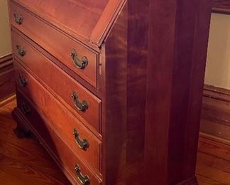 $275 
Secretary cherry wood drop front 4 drawers 34x40x14