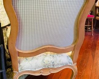 $225 
Ethan Allen Armchair birch style wood with linen floral
  upholstery 26"W