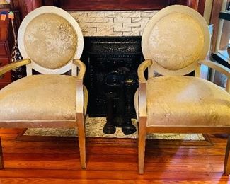$400 
Pair of silvered armchairs&nbsp;