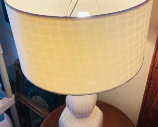 $50 
Cream Lamp with round shade 27T