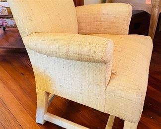 $150 
Donghia raffia armchair as is&nbsp;