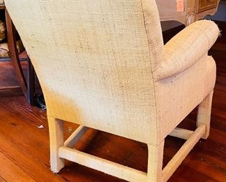 $150 
Donghia raffia armchair as is&nbsp;