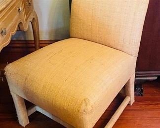 $70 
Donghia raffia chair as is&nbsp;