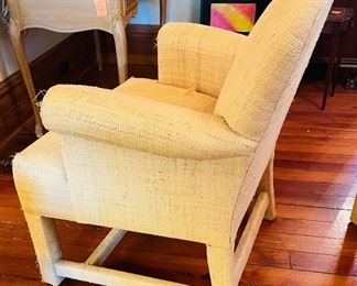$70 
Donghia raffia chair as is&nbsp;