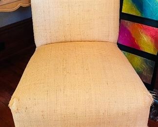 $70 
Donghia raffia chair as is&nbsp;