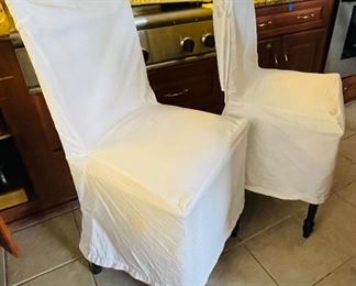 $100 
Pair of slip covered barstools&nbsp;