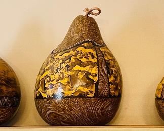 $150 
Lou Mitchell local artist wood gourds (set of 3)