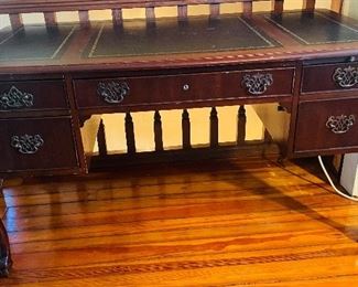 $395 
National Mount Airy desk with leather top 56Lx28Tx30H