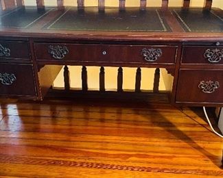 $395 
National Mount Airy desk with leather top 56Lx28Tx30H