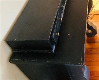 $295 
Black painted Empire chest of drawers&nbsp;