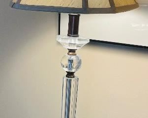 $90 
Pair of glass lamps 27T to finial&nbsp;