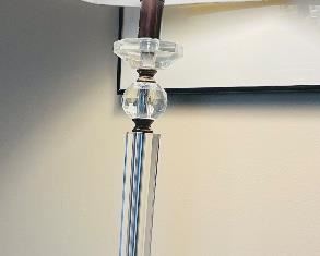 $90 
Pair of glass lamps 27T to finial&nbsp;