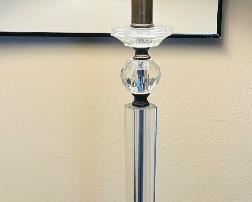 $90 
Pair of glass lamps 27T to finial&nbsp;