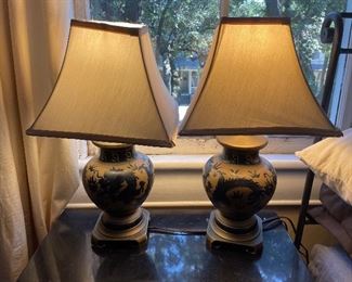 $70 
Pair lamps dragon pottery 21"

