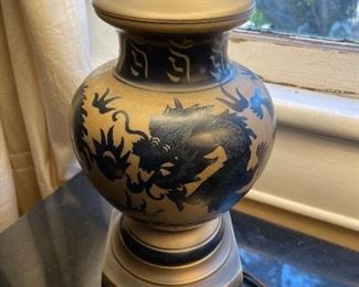 $70 
Pair lamps dragon pottery 21"
