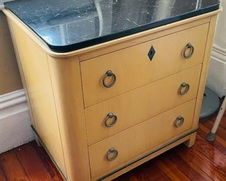 $550 
Vintage Mid century National Mount Airy Pair of chests black  marble top 25Wx18Dx26H