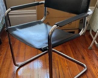 $175 
Single Modern chrome chair with black leather&nbsp;