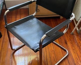 $175 
Single Modern chrome chair with black leather&nbsp;