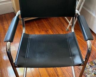 $175 
Single Modern chrome chair with black leather&nbsp;