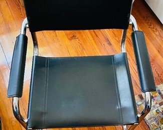 $175 
Single Modern chrome chair with black leather&nbsp;