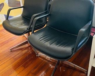 $400 
Vintage Steelcase Charles Pollock For Knoll CAL 451-322 set of  two chairs black & chrome