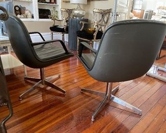 $400 
Vintage Steelcase Charles Pollock For Knoll CAL 451-322 set of  two chairs black & chrome