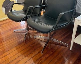 $400 
Vintage Steelcase Charles Pollock For Knoll CAL 451-322 set of  two chairs black & chrome