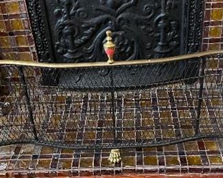$125 
Fireplace guard brass and black