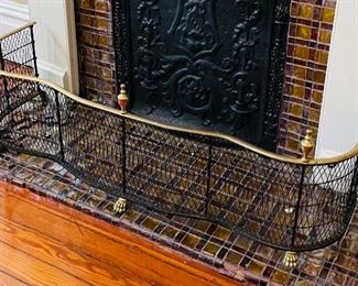 $125 
Fireplace guard brass and black