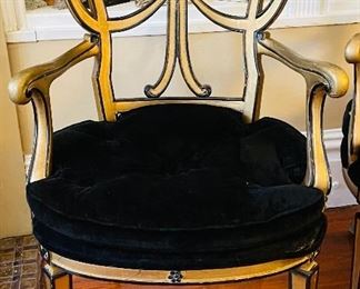 $400 
Pair of gold and black armchairs 