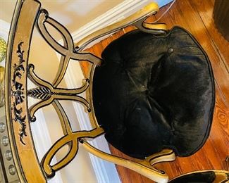 $400 
Pair of gold and black armchairs 