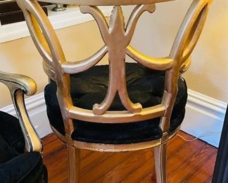 $400 
Pair of gold and black armchairs 