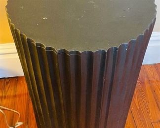 $125 
Grey painted column/stand/side table 19x29