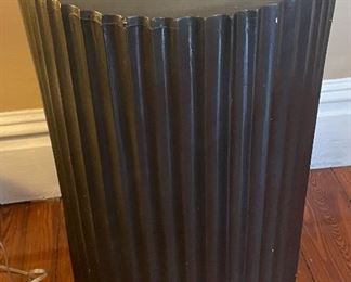 $125 
Grey painted column/stand/side table 19x29